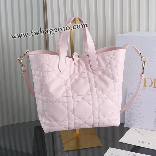 Dior专柜新款迪奥高仿原单原厂级Toujours竖版系列中号粉色M2835菜篮子 djfk1462